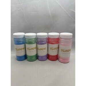 Flocking Fiber Pink Green Blue 1.76 Oz each lot of 5 containers